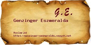 Genzinger Eszmeralda névjegykártya